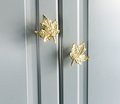 Gold maple leaf cabinet pull/Brass leaf shaped door handle/Autumn leaves drawer knob/Maple leaves/furniture hardware/gold cabinet handle