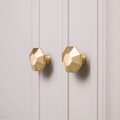 Gold geometric shaped drawer handle/Octagonal pyramid drawer pull/kitchen cabinet handle/Brass furniture hardware/Flat topped Octagonal knob