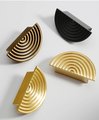 Gold, bronze or gunmetal grey echo design cabinet pull/Mid century modern style drawer pull/semi circle furniture hardware/home improvement