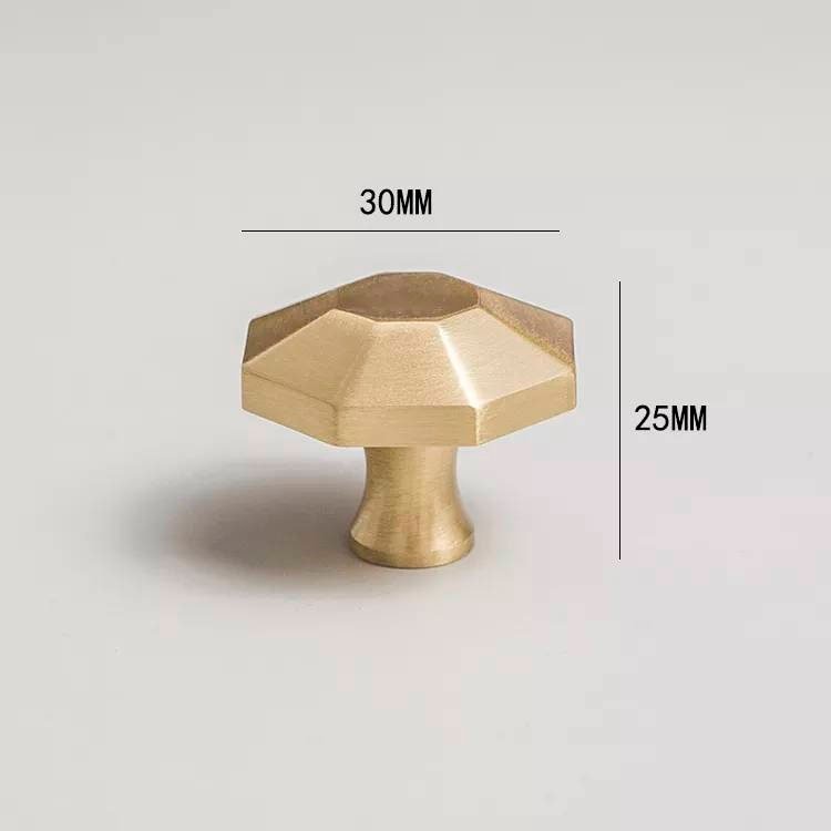 Gold geometric shaped drawer handle/Octagonal pyramid drawer pull/kitchen cabinet handle/Brass furniture hardware/Flat topped Octagonal knob