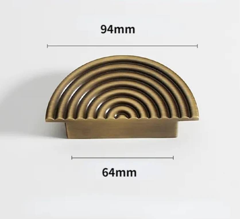 Gold, bronze or gunmetal grey echo design cabinet pull/Mid century modern style drawer pull/semi circle furniture hardware/home improvement