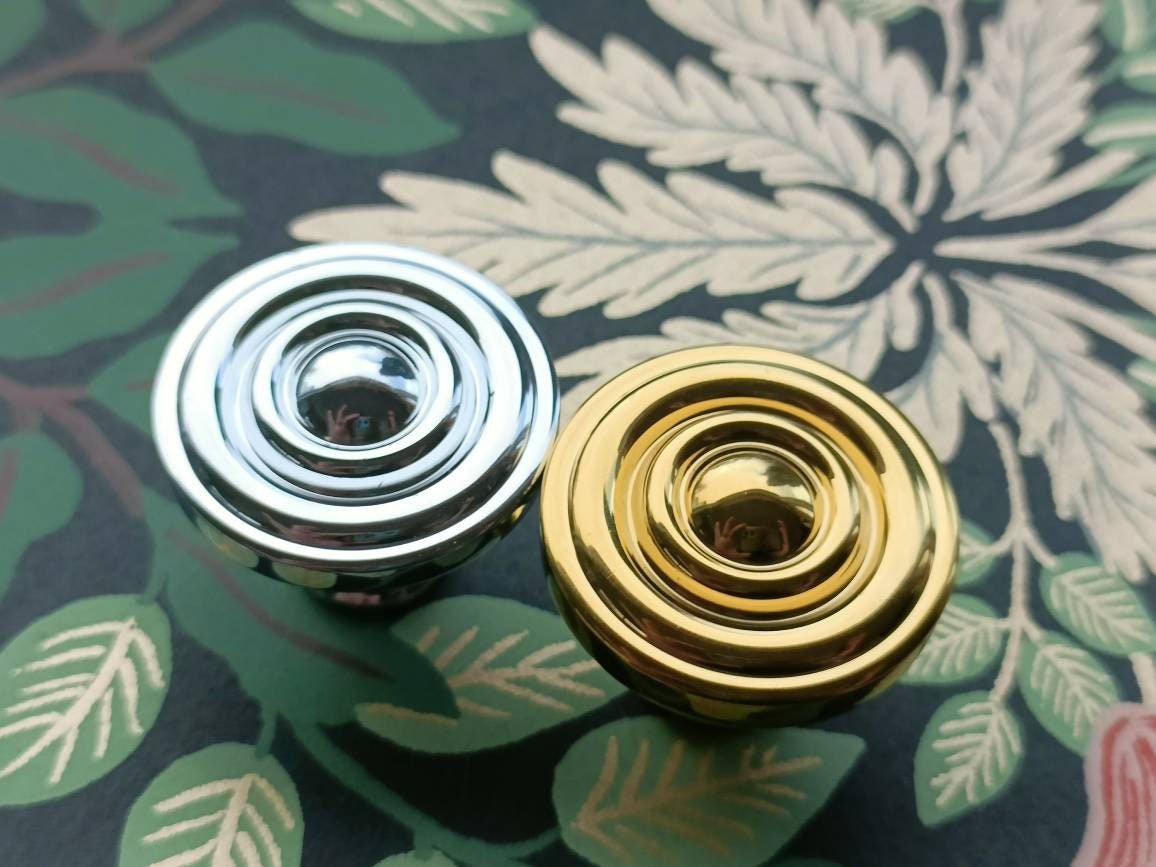 Shiny circle brass button door handle/Round gold or silver cabinet pull/metal furniture hardware/round brass drawer knob/Brass door knob