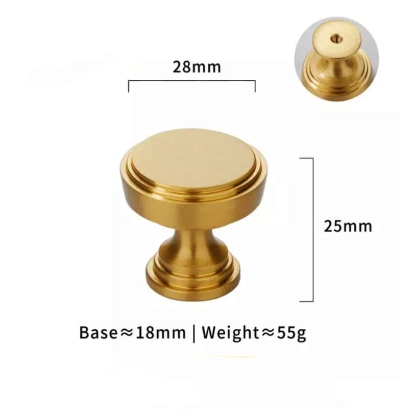Classic round brass button door handle/round gold or silver cabinet pull/metal furniture hardware/round brass drawer knob/Brass door knob