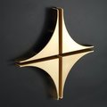 Gold curved triangle cabinet pull/Geometric drawer handle/Flush finish drawer pull/Modern furniture hardware/Gold kitchen decor/IKEA hack