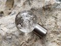 Clear glass ball and silver nickel cabinet pull/Round frosted glass drawer knob/Round glass ball door handle with bubble texture/Glass knob