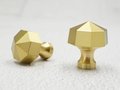 Heavy gold brass octagonal pyramid drawer pull/geometric cabinet handle/gold furniture hardware/classic door handle/hexagonal knob/IKEA hack