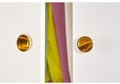 Round polished tiger eye stone and brass drawer pull/Golden brown semi precious stone cabinet handle/Gold gemstone door knob/Stone hardware