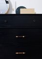 Dark brown wood and gold brass cylindrical shaped bar handle/wooden drawer pull/kitchen furniture hardware/modern cabinet handle/simple look