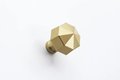 Heavy gold brass octagonal pyramid drawer pull/geometric cabinet handle/gold furniture hardware/classic door handle/hexagonal knob/IKEA hack