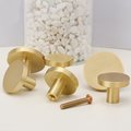 Classic round gold brass drawer knob/gold button drawer handle/matte gold brass cabinet pull/gold furniture hardware/IKEA hack door handle
