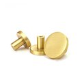 Classic round gold brass drawer knob/gold button drawer handle/matte gold brass cabinet pull/gold furniture hardware/IKEA hack door handle