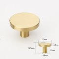 Classic round gold brass drawer knob/gold button drawer handle/matte gold brass cabinet pull/gold furniture hardware/IKEA hack door handle