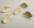 Gold brass autumn leaf cabinet handle/Gold leaf shaped drawer pull/Gold leaves door handle/Fall leaf drawer knob/gold furniture hardware
