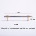 Silver and Gold cabinet bar pull/silver and gold drawer pull/kitchen hardware/metal door handle/furniture hardware/shiny silver cabinet pull