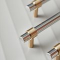 Silver and Gold cabinet bar pull/silver and gold drawer pull/kitchen hardware/metal door handle/furniture hardware/shiny silver cabinet pull