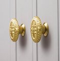 Antique Baroque style drawer knob/Brass oval cabinet pull/gold or silver Regency style door handle/gold Furniture hardware/rocco drawer pull