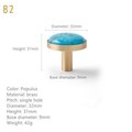 Round blue turquoise stone and brass drawer pull/blue cabinet handle/turquoise door knob/kitchen furniture hardware/stone door handle