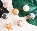 Checked yellow mother of pearl drawer pull/Gold pearl cabinet handle/pearl furniture hardware/golden shell cabinet pull/gold pearl knob