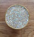 Iridescent angel aura quartz cabinet pull/Rainbow crystal and brass drawer pull/crystal hardware/gemstone door handle/glittery door handle