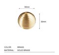 Round gold beehive shaped cabinet pull/Round brass ridged drawer knob/Round brass door handle for furniture renovation/Gold brass hardware