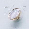 Round pale blue Abalone shell and brass drawer pull/Iridescent blue mother of pearl door handle/Brass round light blue pearl cabinet handle