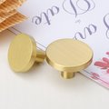Classic round gold brass drawer knob/gold button drawer handle/matte gold brass cabinet pull/gold furniture hardware/IKEA hack door handle