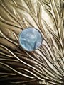 Round pale blue Abalone shell and brass drawer pull/Iridescent blue mother of pearl door handle/Brass round light blue pearl cabinet handle
