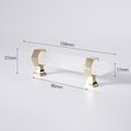 Luxury hexagonal white quartz crystal cabinet bar handle with gold or silver fixings/gemstone drawer pull/semi precious stone door handle