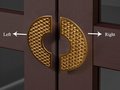 A Pair of Gold brass Fish Scale Cabinet Pulls/half circle wardrobe handles/statement handles/large cabinet handles/Semi circle drawer handle