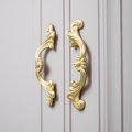 Gold baroque style solid brass cabinet pull/Antique French style drawer handle/brass furniture hardware/Gold Rocco style door handle