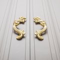 Gold baroque style solid brass cabinet pull/Antique French style drawer handle/brass furniture hardware/Gold Rocco style door handle
