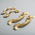 Gold baroque style solid brass cabinet pull/Antique French style drawer handle/brass furniture hardware/Gold Rocco style door handle