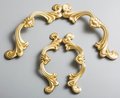 Gold baroque style solid brass cabinet pull/Antique French style drawer handle/brass furniture hardware/Gold Rocco style door handle
