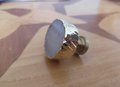 Round white quartz drawer handle with gold edges/gemstone and brass door knob/white crystal cabinet handle/gold brass and crystal hardware