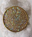 Iridescent angel aura quartz cabinet pull/Rainbow crystal and brass drawer pull/crystal hardware/gemstone door handle/glittery door handle
