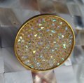 Iridescent angel aura quartz cabinet pull/Rainbow crystal and brass drawer pull/crystal hardware/gemstone door handle/glittery door handle