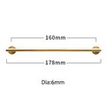 Shiny Gold Brass 6mm thick bar pull handle with round backplates/shiny gold drawer pull/kitchen furniture hardware/retro gold door handle