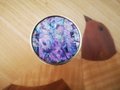 Pink mother of pearl drawer pull/liliac pearl and gold brass cabinet handle/round shell drawer knob/nursery decor/pink furniture hardware