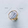 Round pale blue Abalone shell and brass drawer pull/Iridescent blue mother of pearl door handle/Brass round light blue pearl cabinet handle