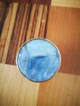 Round pale blue Abalone shell and brass drawer pull/Iridescent blue mother of pearl door handle/Brass round light blue pearl cabinet handle