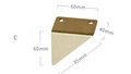 Gold brass triangle drawer pull/Geometric shaped cabinet pull/Modern gold brass hardware/Triangular shaped gold brass door handle/IKEA hack