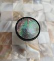 Round matte black mother of pearl drawer handle/Black drawer pull with pearl insert/Pearl hardware/Black metal pearl shell door knob