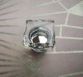 Square cut clear crystal cabinet Pull/Vintage style crystal drawer handle/Mid century modern crystal drawer knob/Retro style square handle