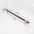 Dark brown wood and gold brass cylindrical shaped bar handle/wooden drawer pull/kitchen furniture hardware/modern cabinet handle/simple look