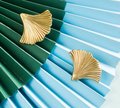 Gold ginkgo leaf shaped cabinet pull/solid brass leaf door handle/Gingko drawer knob/Golden leaves drawer pull/brass furniture hardware