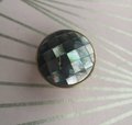 Checked black mother of pearl drawer pull/dark pearl cabinet handle/pearl furniture hardware/grey shell cabinet pull/gold pearl door knob