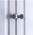 Blue Lapis Lazuli and brass hexagonal drawer pull/Geometric semi precious stone cabinet handle/Gemstone door knob/stone furniture hardware