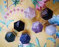Blue Lapis Lazuli and brass hexagonal drawer pull/Geometric semi precious stone cabinet handle/Gemstone door knob/stone furniture hardware