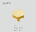 Gold, Black or Bronze Hexagonal drawer handle/Brass geometric cabinet handle/hexagon shaped drawer knob/brass furniture hardware/IKEA hack