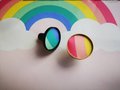 Round craft supply drawer handle for customising in brass or matte black/Black or gold cabinet knobs designed for adding individual inserts